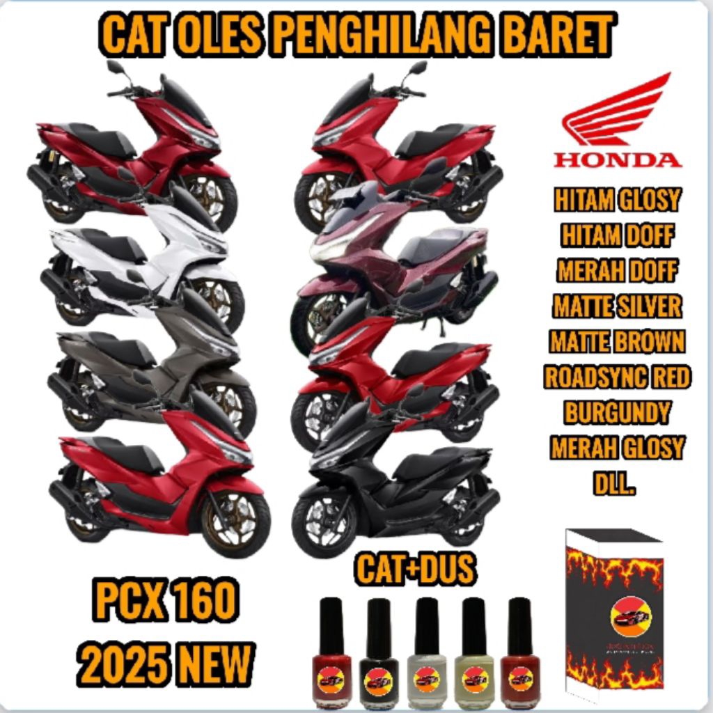 CAT OLES PENGHILANG BARET MOTOR HONDA PCX 160 2024 2025 2026 NEW HITAM DOFF HITAM GLOSY EXCEPTIONAL 