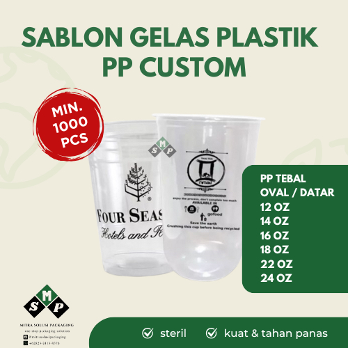 [MIN 1000 PCS] CUSTOM CUP SABLON / CUSTOM SABLON GELAS PLASTIK / SABLON CUP CUSTOM / SABLON GELAS SU