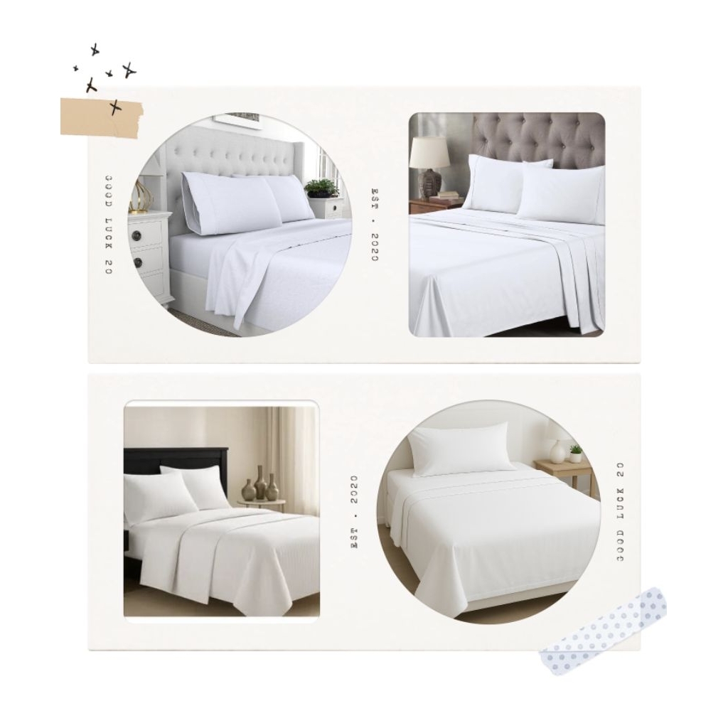 Bed Sheet Sprei Polos Mewah Hotel Penginapan Guest House Home Stay Kostan Single Double King Size