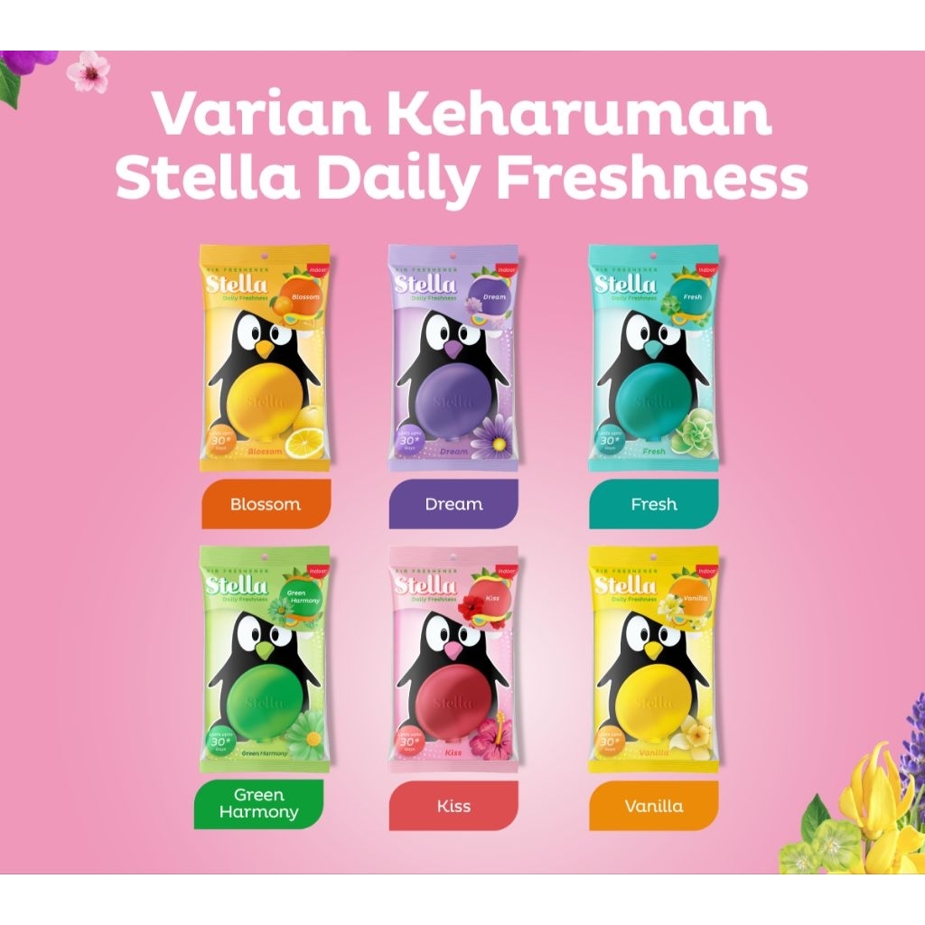 STELLA DAILY FRESHNESS pengharum mobil pinguin