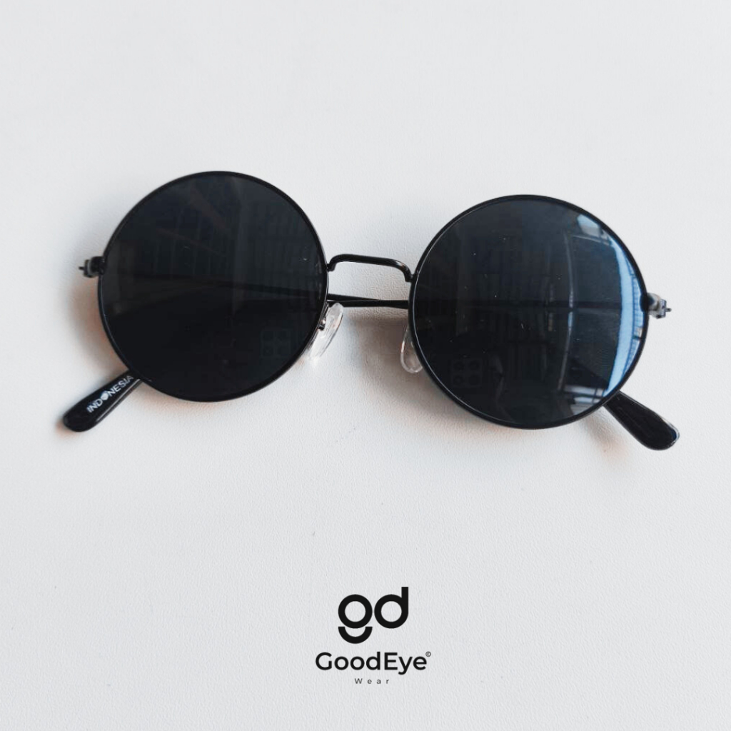 Kacamata Hitam Bulat Sunglasses Boboho Unisex - Y1004