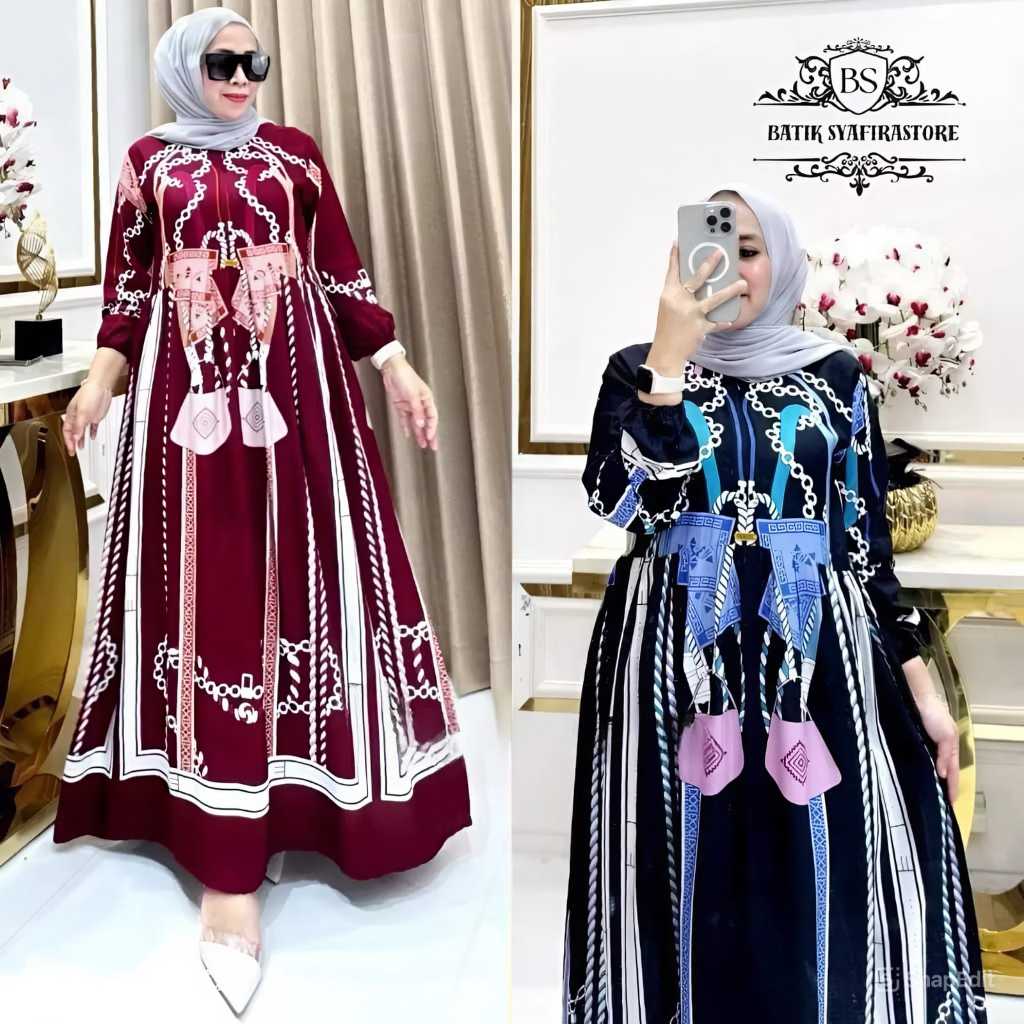 Midi Dress Gamis Viscose Rayon Premium / Gamis Wanita Midi Dress Terbaru / Gamis Midi Viscose