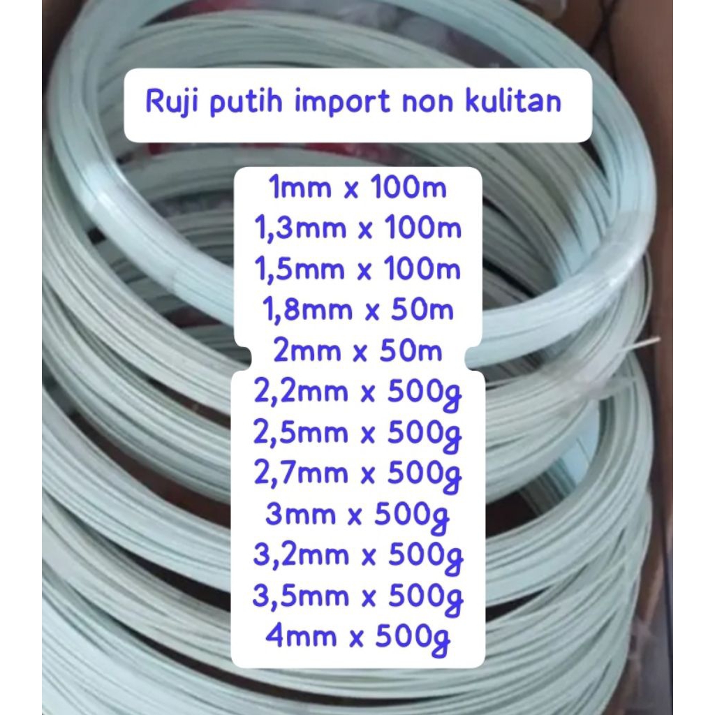 Jeruji ruji fiber putih 1mm 1,3mm 1,5mm 1,8mm 2mm 2,2mm 2,5mm 2,7mm 3mm 3,2mm 3,5mm 4mm import untuk