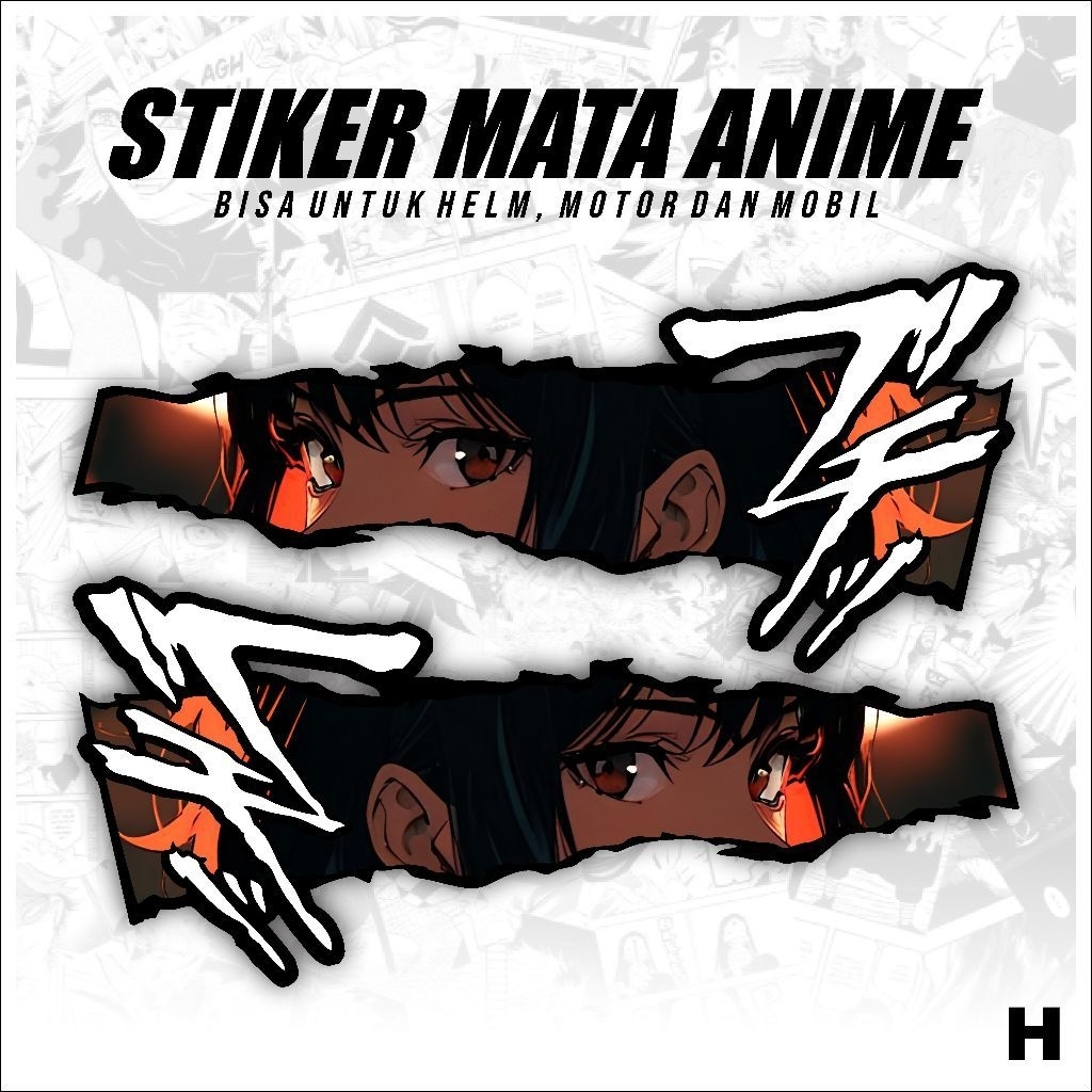 STICKER MATA ANIME DESAIN TERBARU-STICKER SERBAGUNA HELM/MOTOR/MOBIL-STICKER MATA ANIME UNIVERSAL