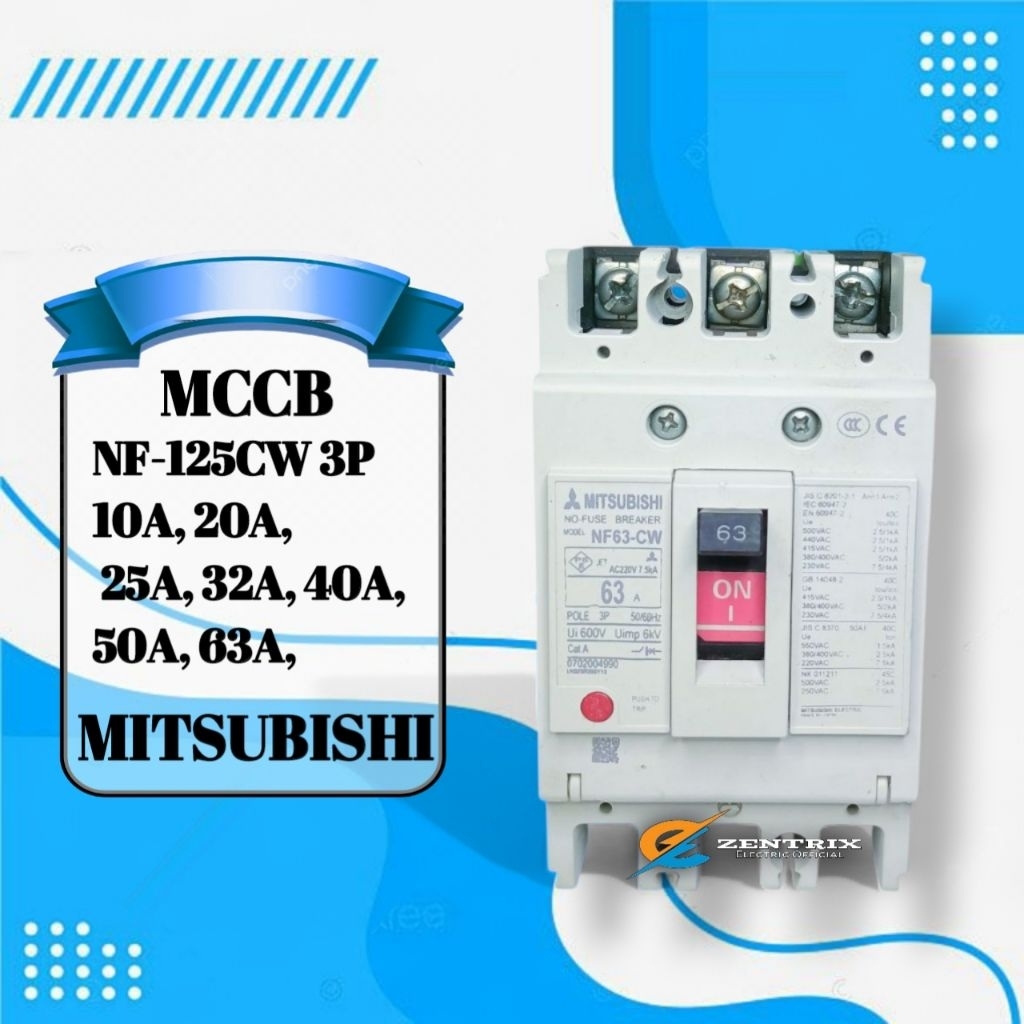 MCCB Breaker Mitsubishi NF63-CW 10A,20A-63A