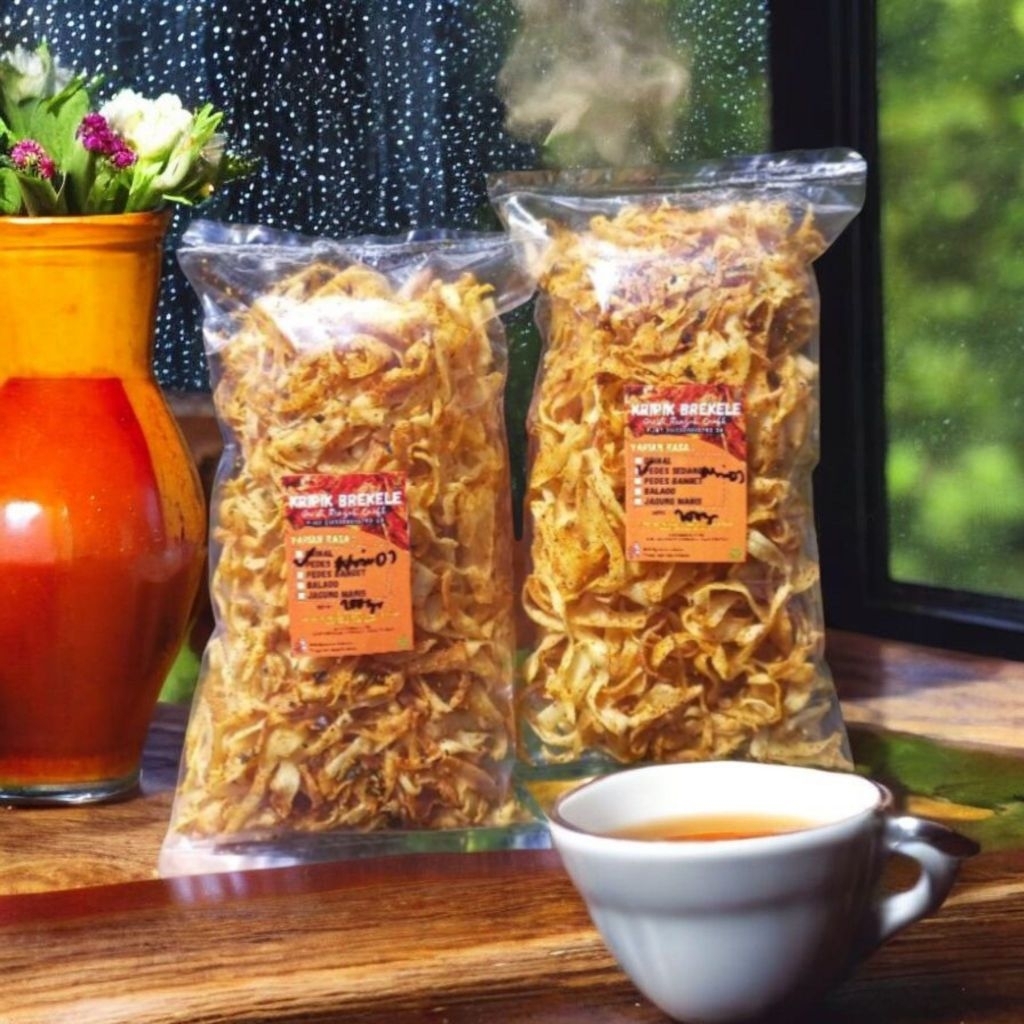 Keripik Brekele Singkong Pedas Asin Segar Daun Jeruk