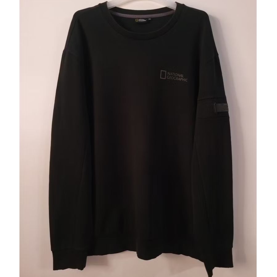 National Geographic Black on Black Big Logo Crewneck size XXL