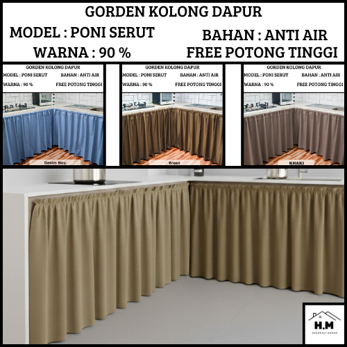 Gorden Dapur Minimalis Model Poni Bahan Anti Air Free Potong Tinggi