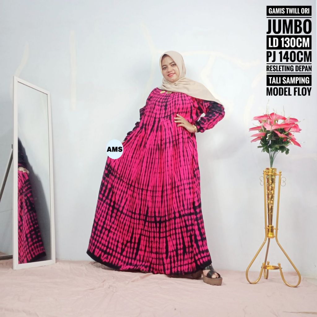 Batik Altha MS Gamis Twill Ori Super Jumbo Ld 130 Tebal Premium Daster Twil Twiil Abstrak Pelangi Ba
