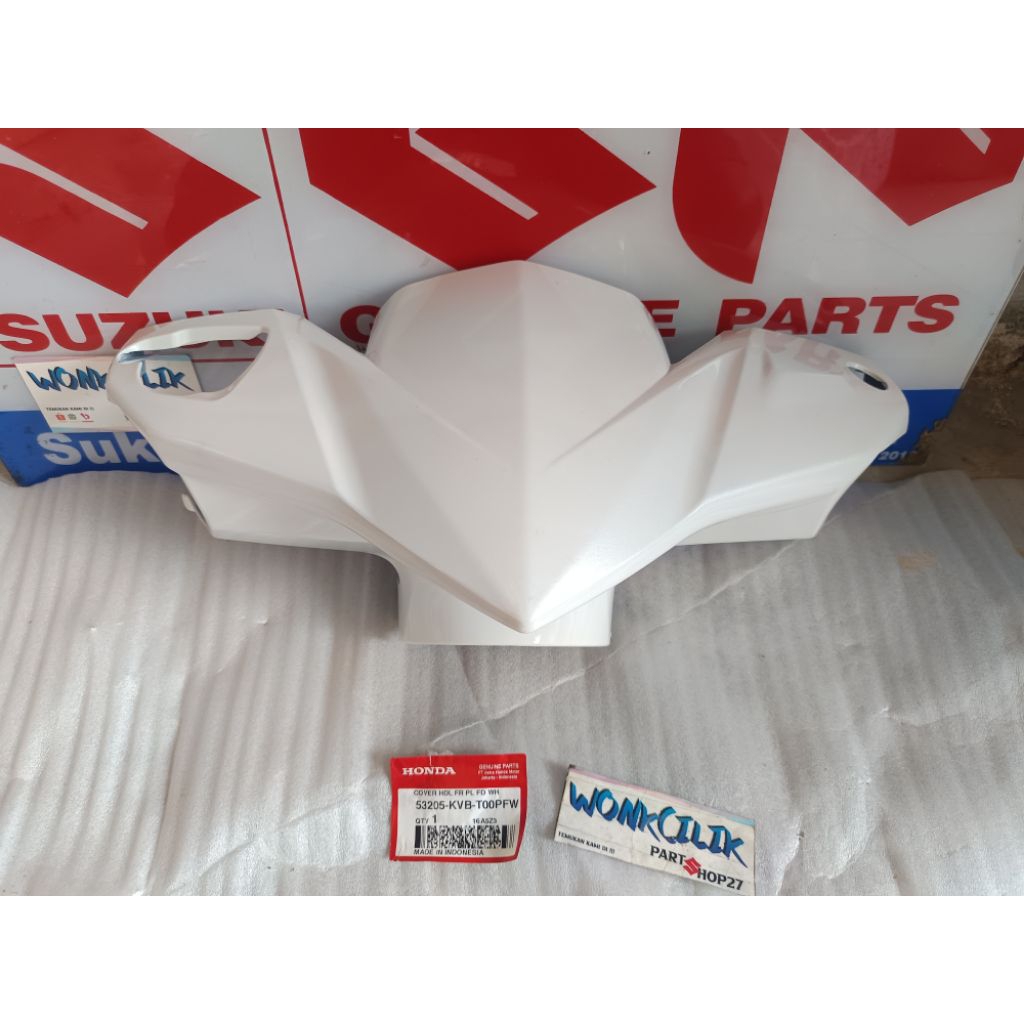 cover handle batok depan honda vario techno 110 putih original AHM
