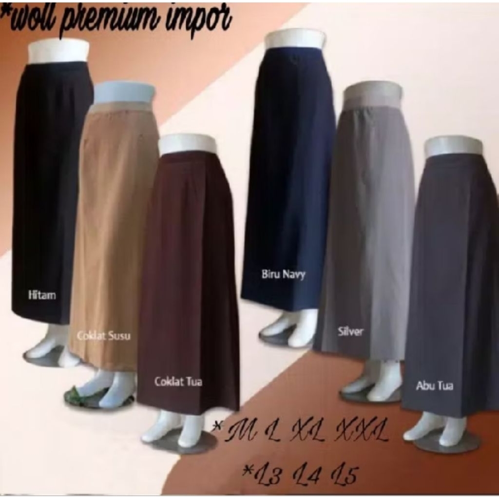 ROK KERJA WANITA ROK GURU A FULL PINGGANG KARET / ROK KERJA ROK GURU