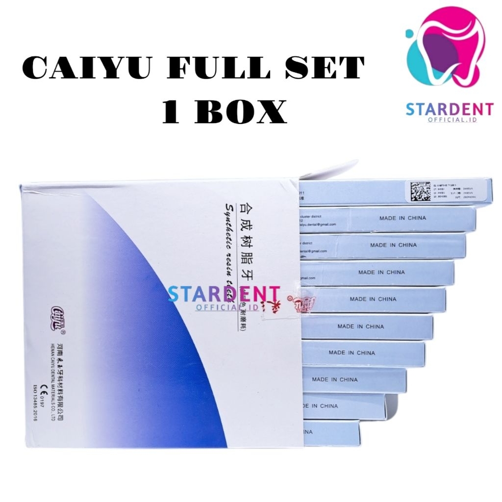 Caiyu full Set Atas Bawah Gigi palsu caiyu Full Set (1 Box )Isi 10 Papan