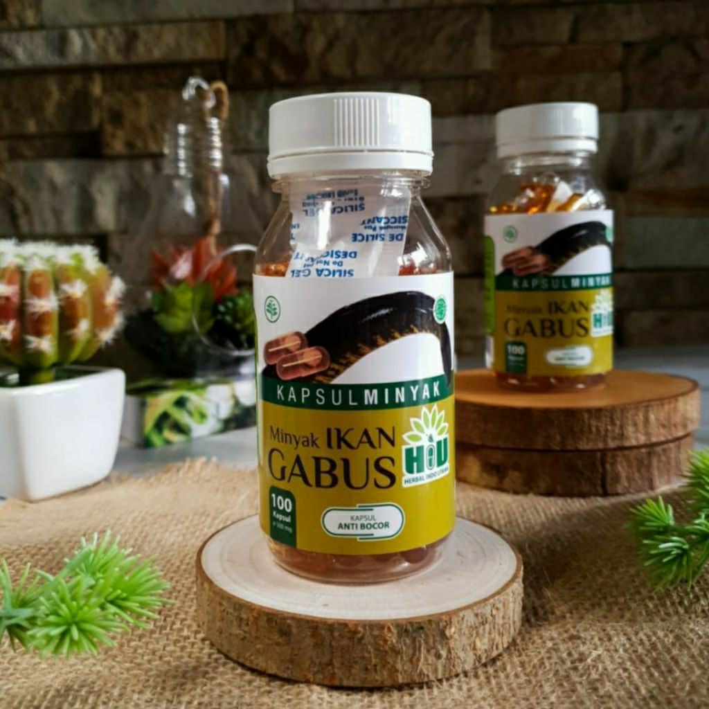 Minyak Ikan Gabus Kutuk 100 Kapsul HIU Herbalindoutama | Vitalbumax
