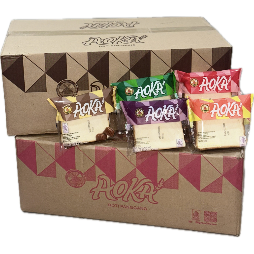 Diskon ROTI PANGGANG AOKA KARTON ISI 60 COOKIES ORIGINAL COKELAT KEJU STRAWBERRY PANDAN BLUEBERRY DU