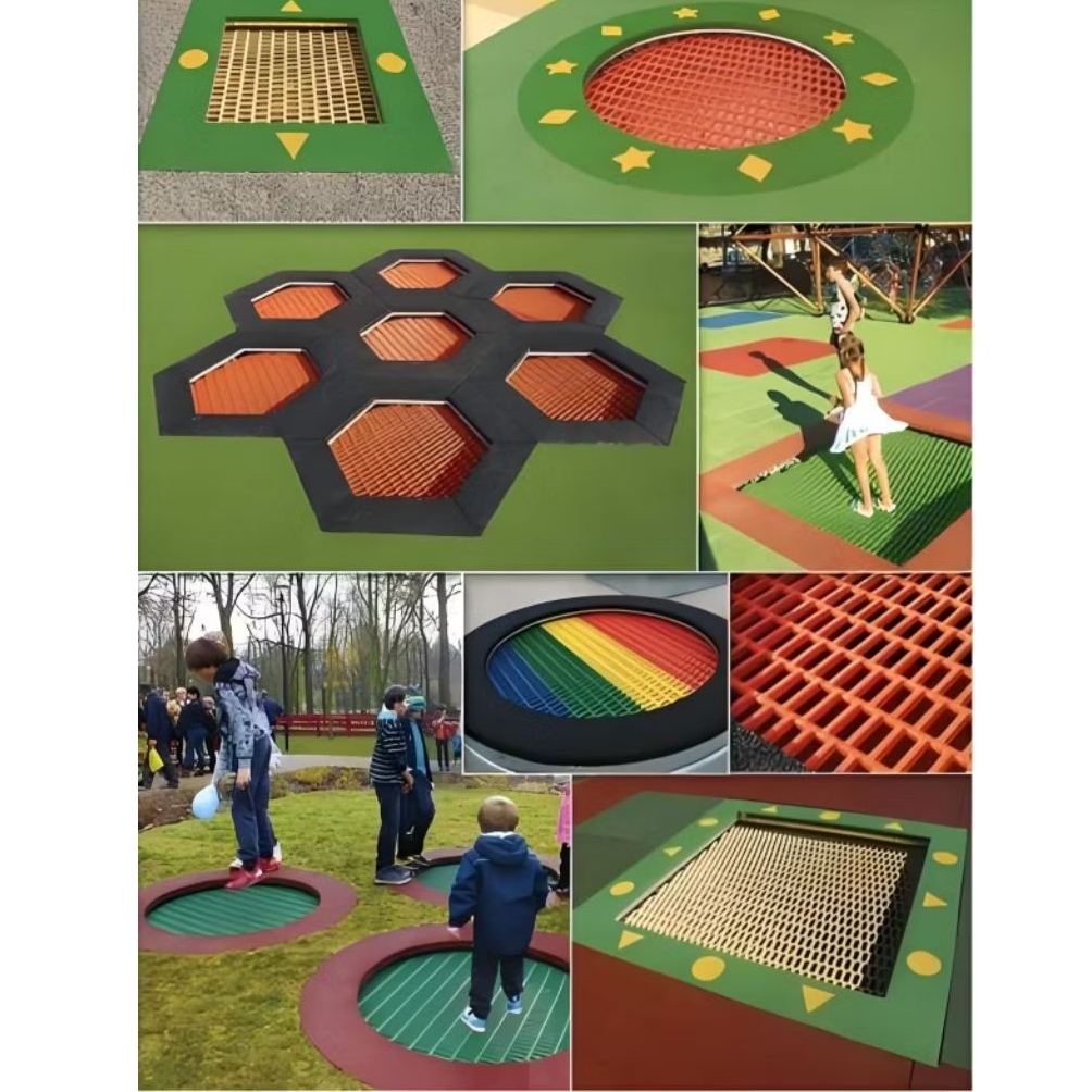 Trampolin tanam mainan lompat trampolin