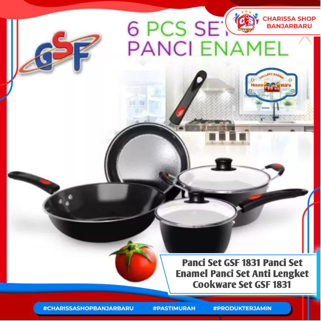Panci Set GSF 1831 Panci Set Enamel Panci Set Anti Lengket Cookware Set GSF 1831