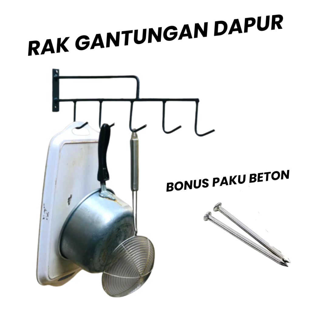 Rak Gantungan Panci Wajan Rak Dapur Cantolan Wajan Panci Tempel Dinding