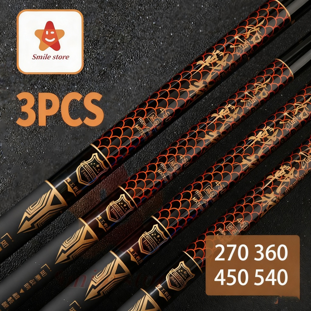 [3PCS] Joran Tegek atik Hantu Tua Joran 540 Carbon Medium Hard Pancing Tegek Pancing 450 Tegek Kaku 