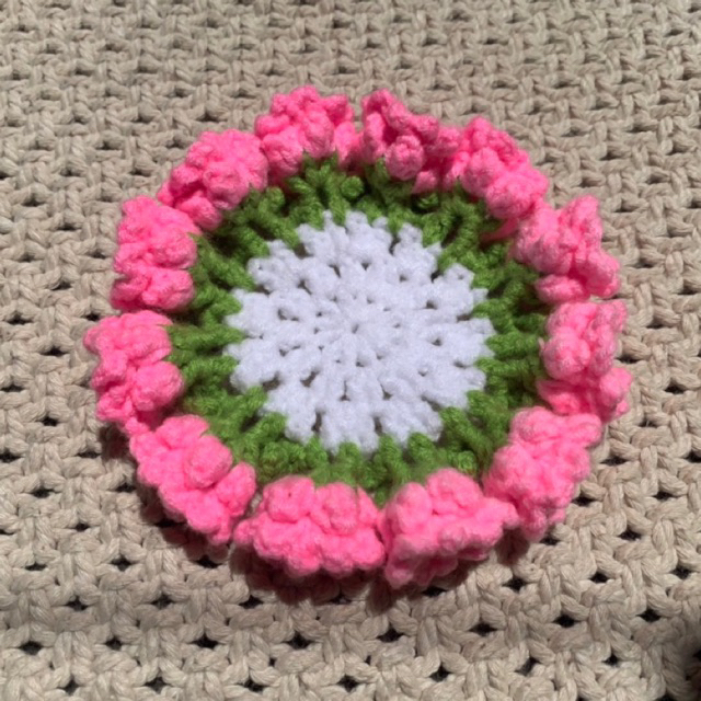 FLOWER COASTER CROCHET / coaster bunga rajut