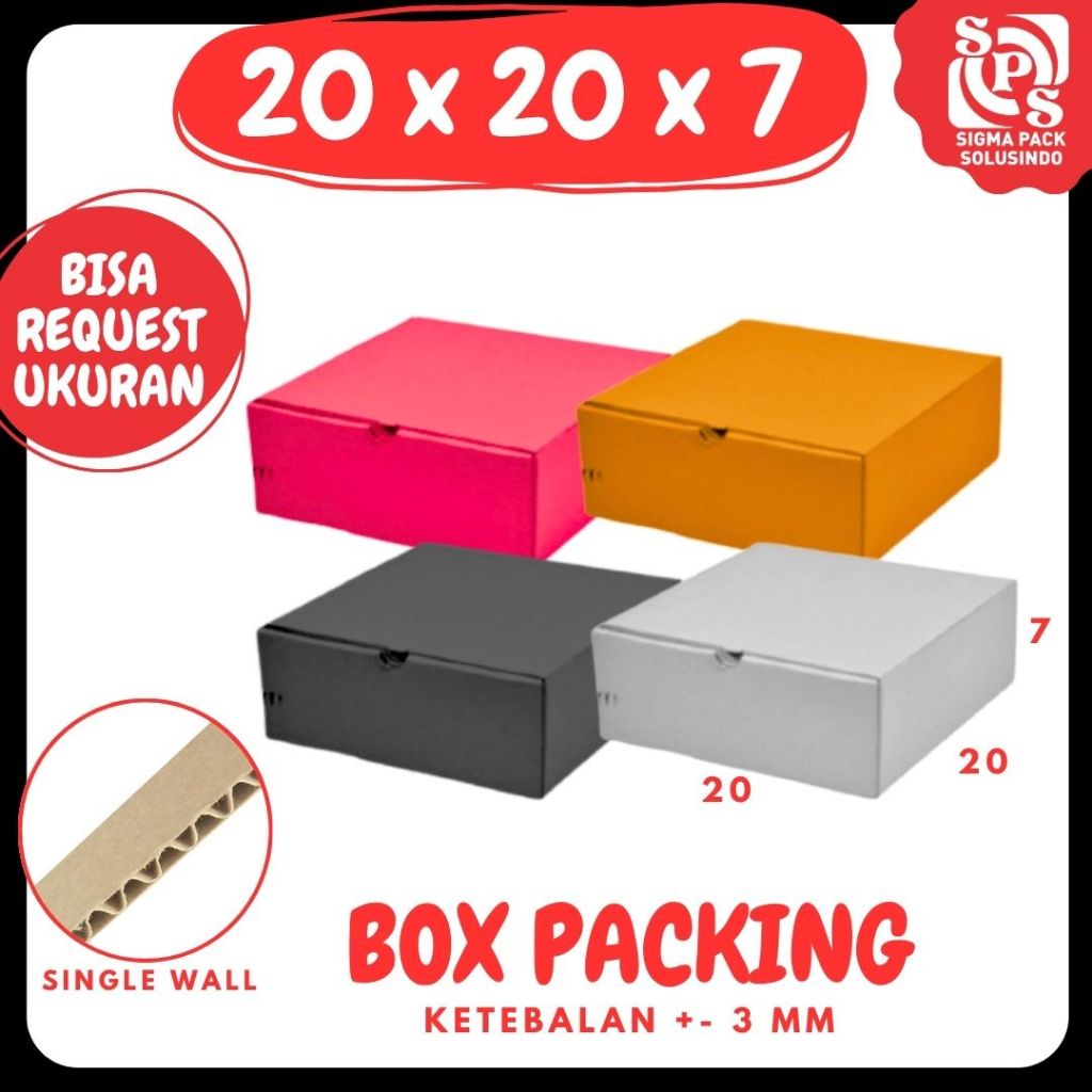 Box 20x20x7 LD Dus Packing Kemasan Hijab Mukena Kotak Kado Tas Topi Souvenir Kardus Hampers