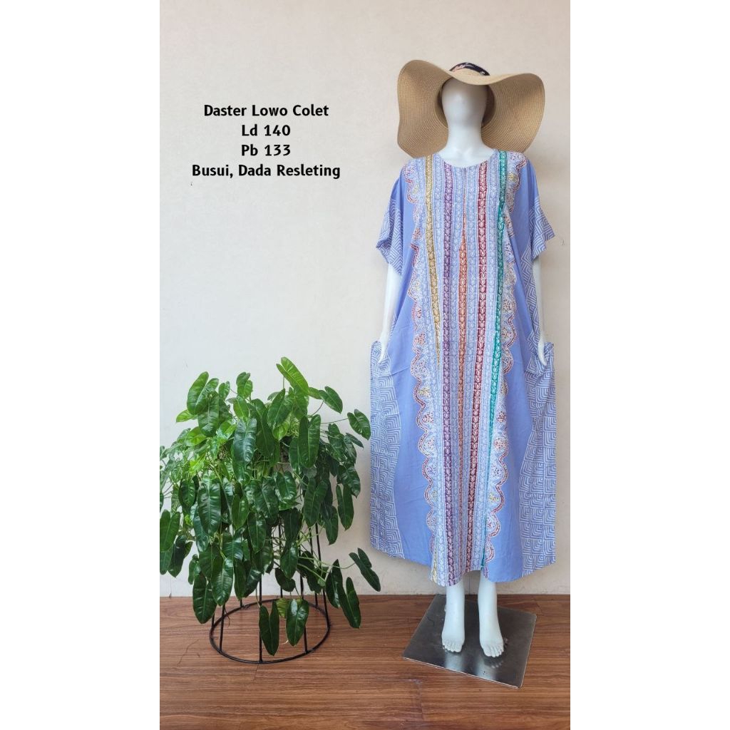 MOSAIC Colet Long Lowo Batik Pekalongan Ld 140 Pb 133 Rayon Premium Daster Jumbo Busui  Resleting De