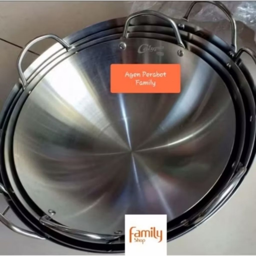 SINDA / Calypso /BMW / GOLDEN VIST Kuali Wajan Penggorengan Stainless Steel Uk. 80 cm JUMBO TEBAL