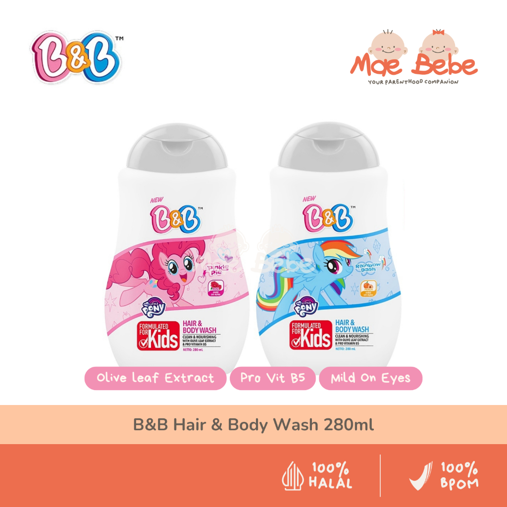 B&B Hair & Body Wash Clean & Nourishing Little Pony Sabun dan Shampoo Mandi Anak 280ml