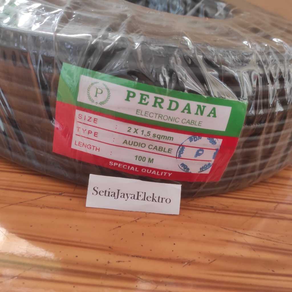 kabel speaker perdana serabut NYYHY hitam 2 x 1,5 2x1,5mm Perdana Per meter kabel NYYHY