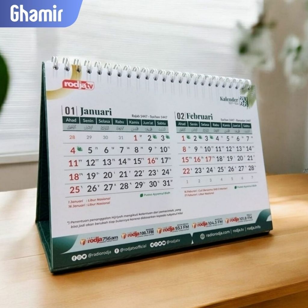 Kalender Meja Rodja 2026 Masehi dan Hijriyah - Kalender Rodja 2026