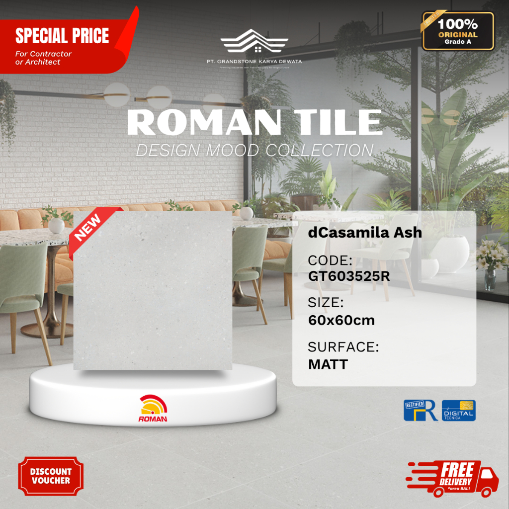 ROMAN DESIGN MOOD GT603525R dCasamila Ash 60x60 [GRADE A]