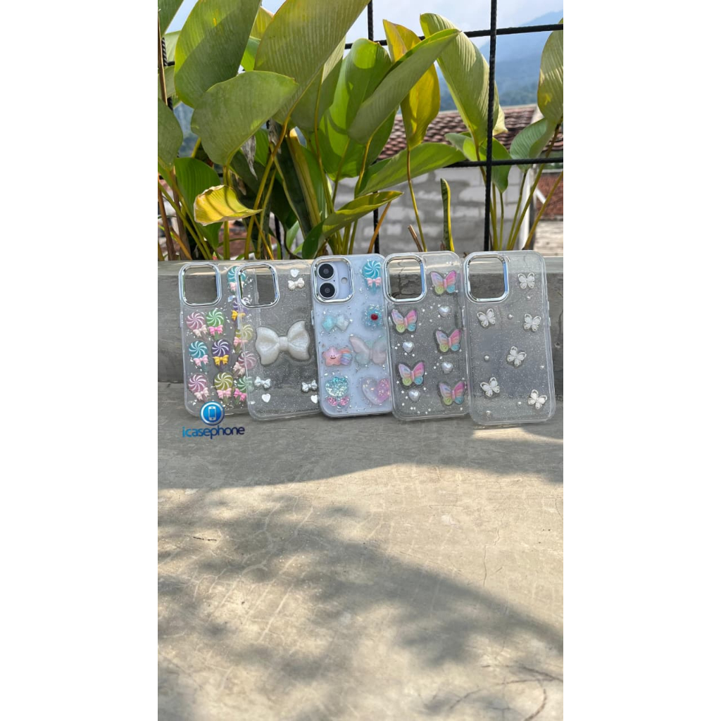 ICASEPHONE - Seri 17 Lux 3d Silver 5 Motif Softcase Silikon Casing Hp Case For Iphone 17 17 AIR PRO 