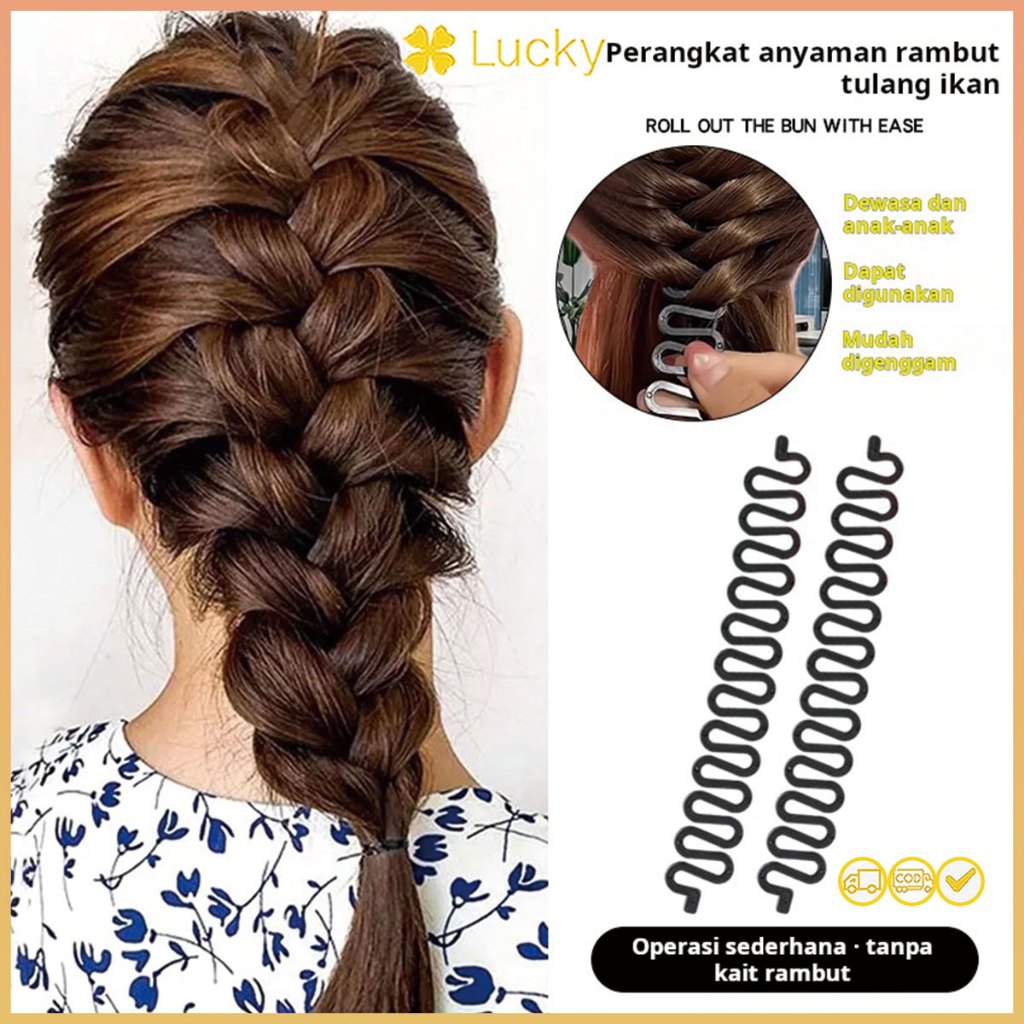 Alat kepang rambut anak-anak, alat kepang rambut tulang ikan, alat kepang gelombang, alat kepang kel