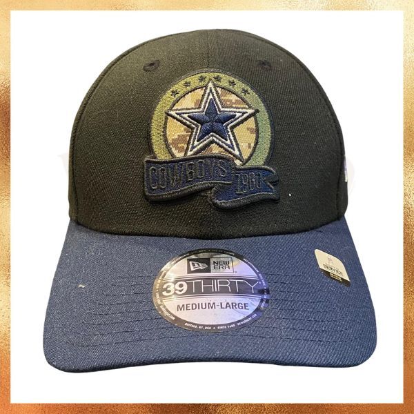 Topi New Era NFL Dallas Cowboys Army American Flag Patch 39THIRTY Dad Hat Original