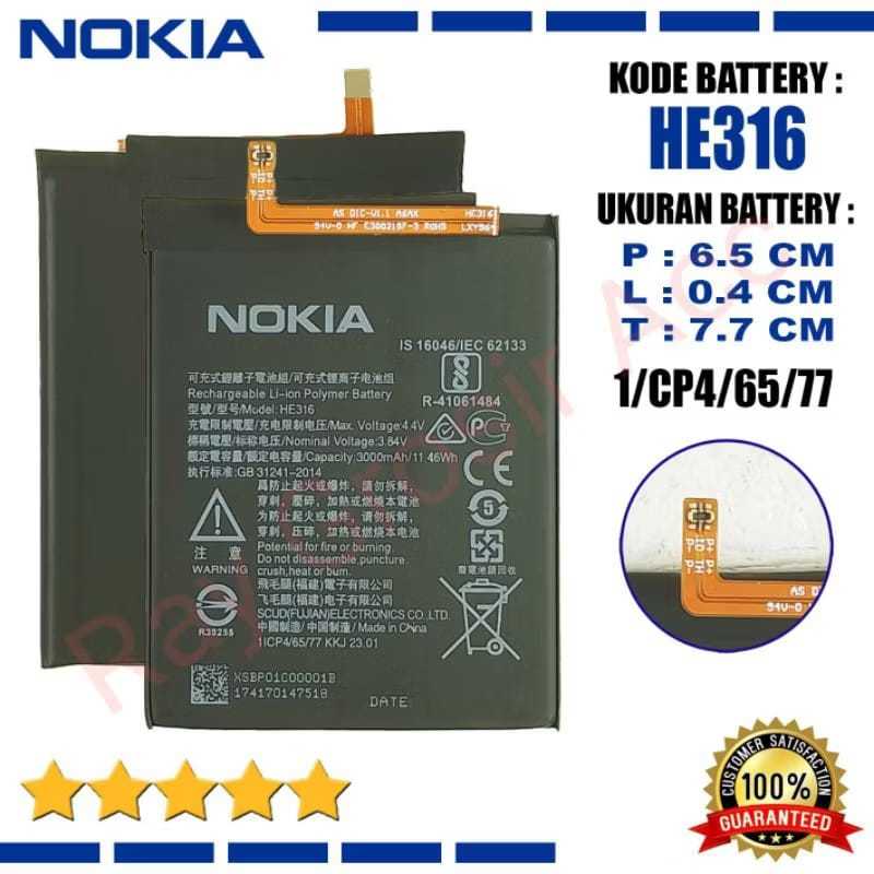 Baterai Nokia 6 TA1000 TA1021 android HE-317 HE -316