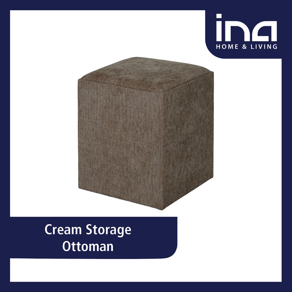 INA Cream Storage Ottoman l Kursi - Ottoman - Kursi - Penyimpanan