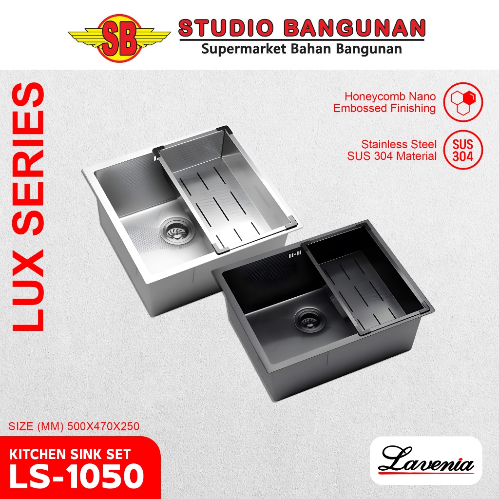 LAVENIA Kitchen Sink Set Stainless Steel SUS 304 LS-1050