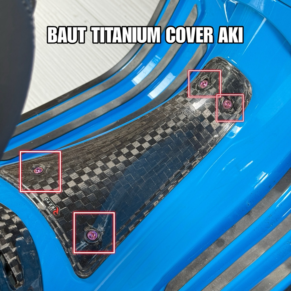 Baut Titanium cover Aki Vespa Matic Vespa sprint vespa primavera titanium vespa matic