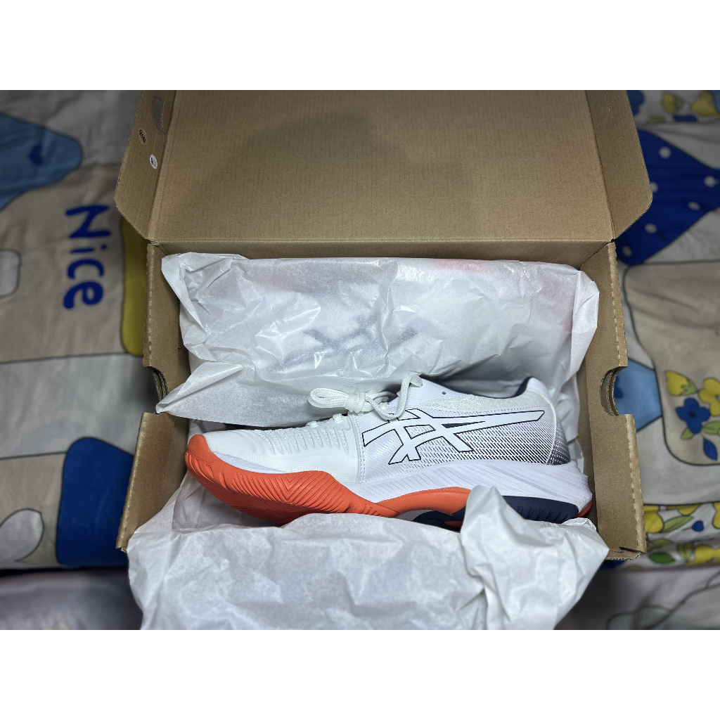 Asics Netburner Ballistic FF 3 White Original (Sepatu olahraga, sepatu voli, sepatu basket)
