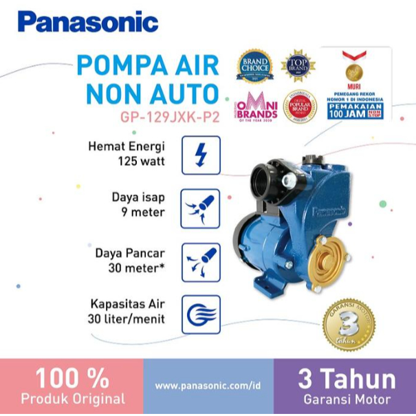 Panasonic GP-129JXK-P2 / GP-129JPX-P - Pompa Sumur Dangkal / Non Auto Pump