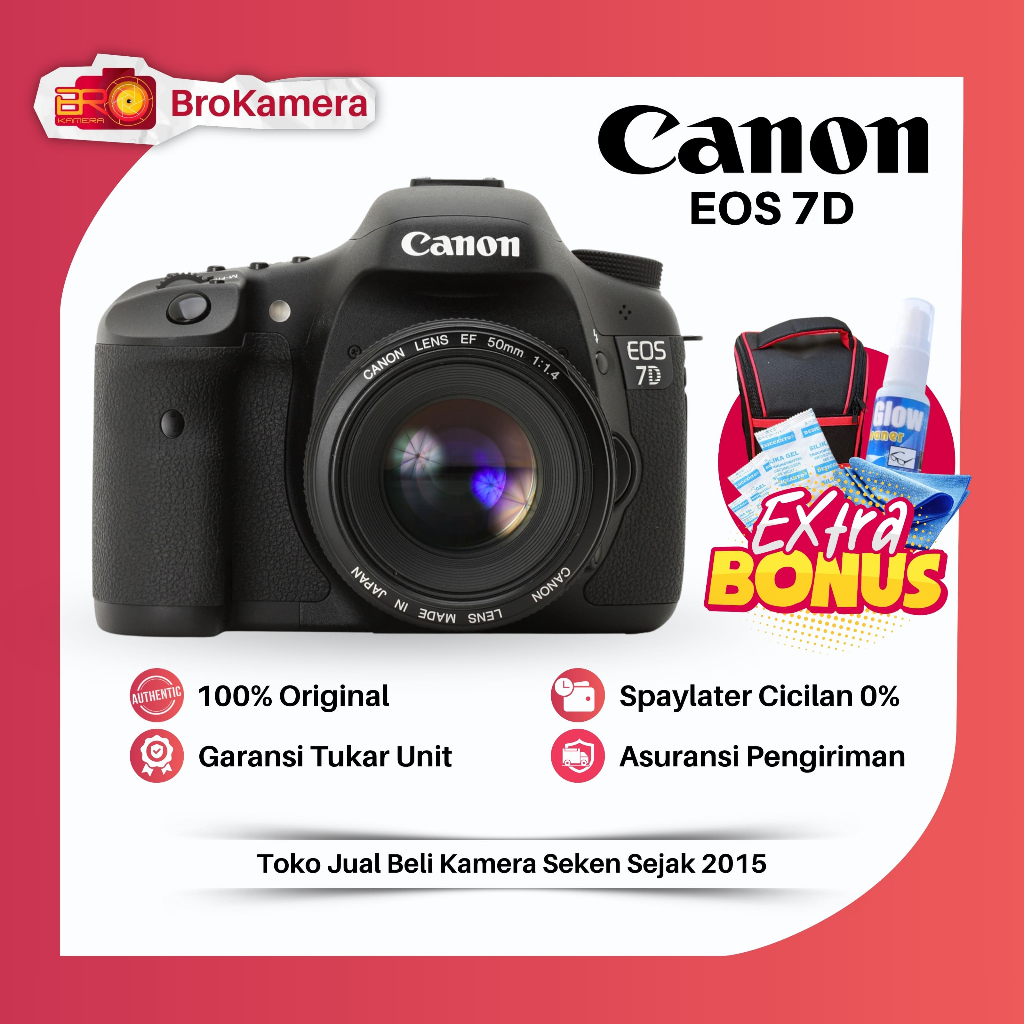Canon 7D Kit Fullset - Kamera Canon Semi Pro - Bukan EOS 650D 700D 60D 8D