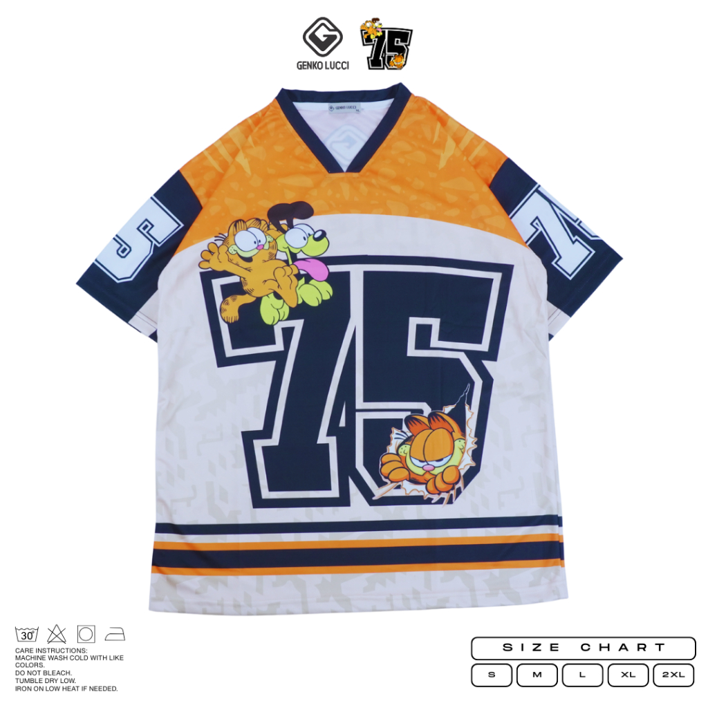 Jersey Lengan Pendek GARFIELD | Jersey Sublim S - XXL | GENKO LUCCI