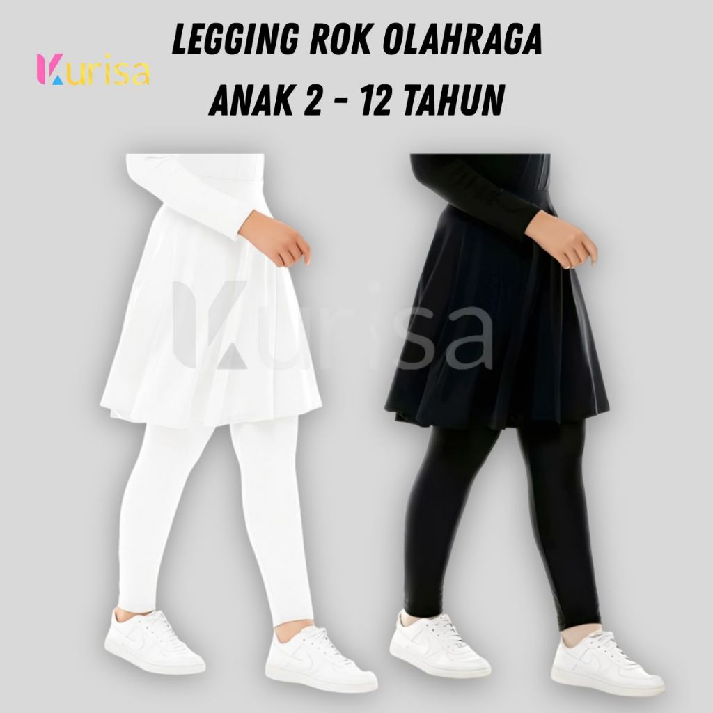 Rok Leging Sporty Olahraga Anak / Legging Olahraga Gym Jogging / Legging Rok Anak Spandek