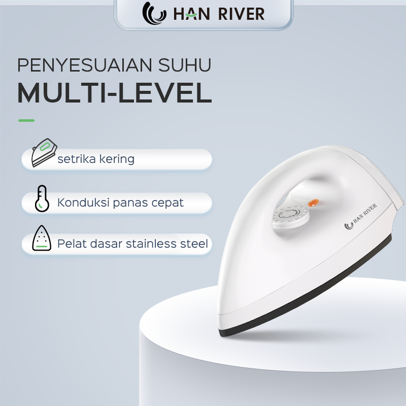HAN RIVER Setrika setrika mini 300W Setrika Portabel menghilangkan kerut dengan setrika kering