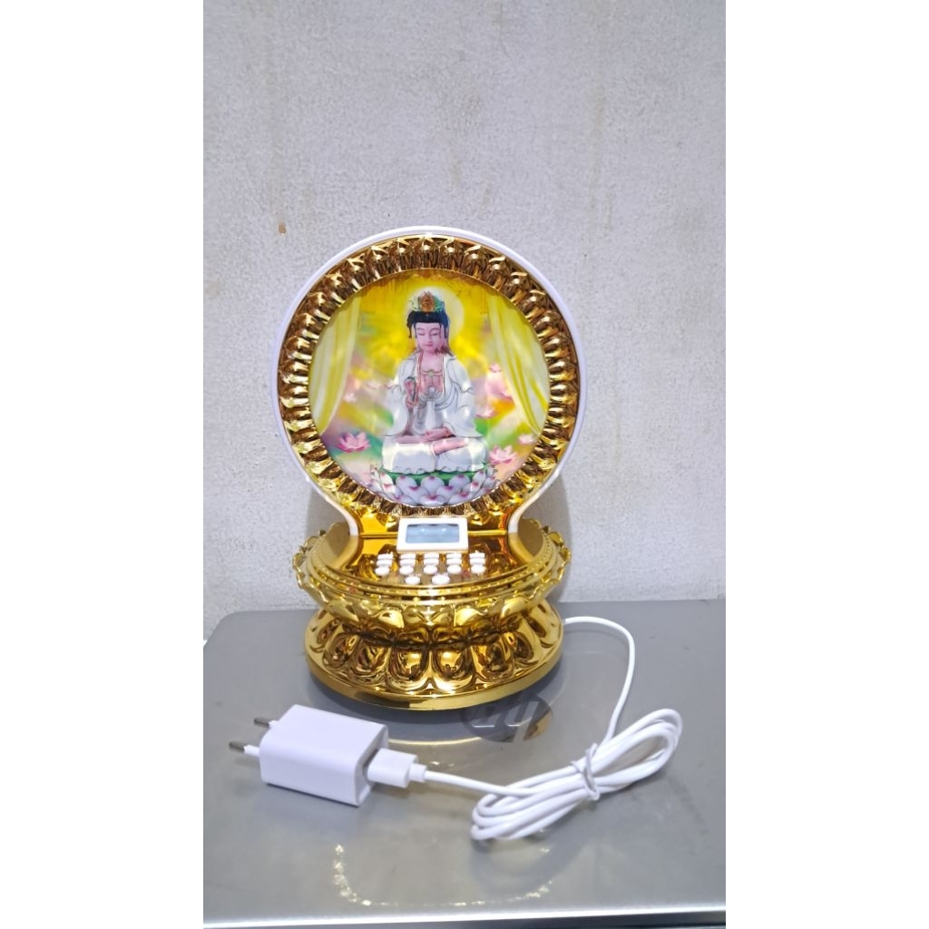 Radio sembahyang kwan im Bulat 159lagu warna lampu berganti Radio Sembahyang plastik bulat  kwan im