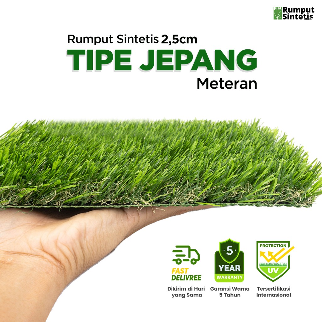 Rumput Sintetis Jepang 2.5cm – Karpet Rumput Hias Taman Dekorasi Rumah Outdoor Per Meter