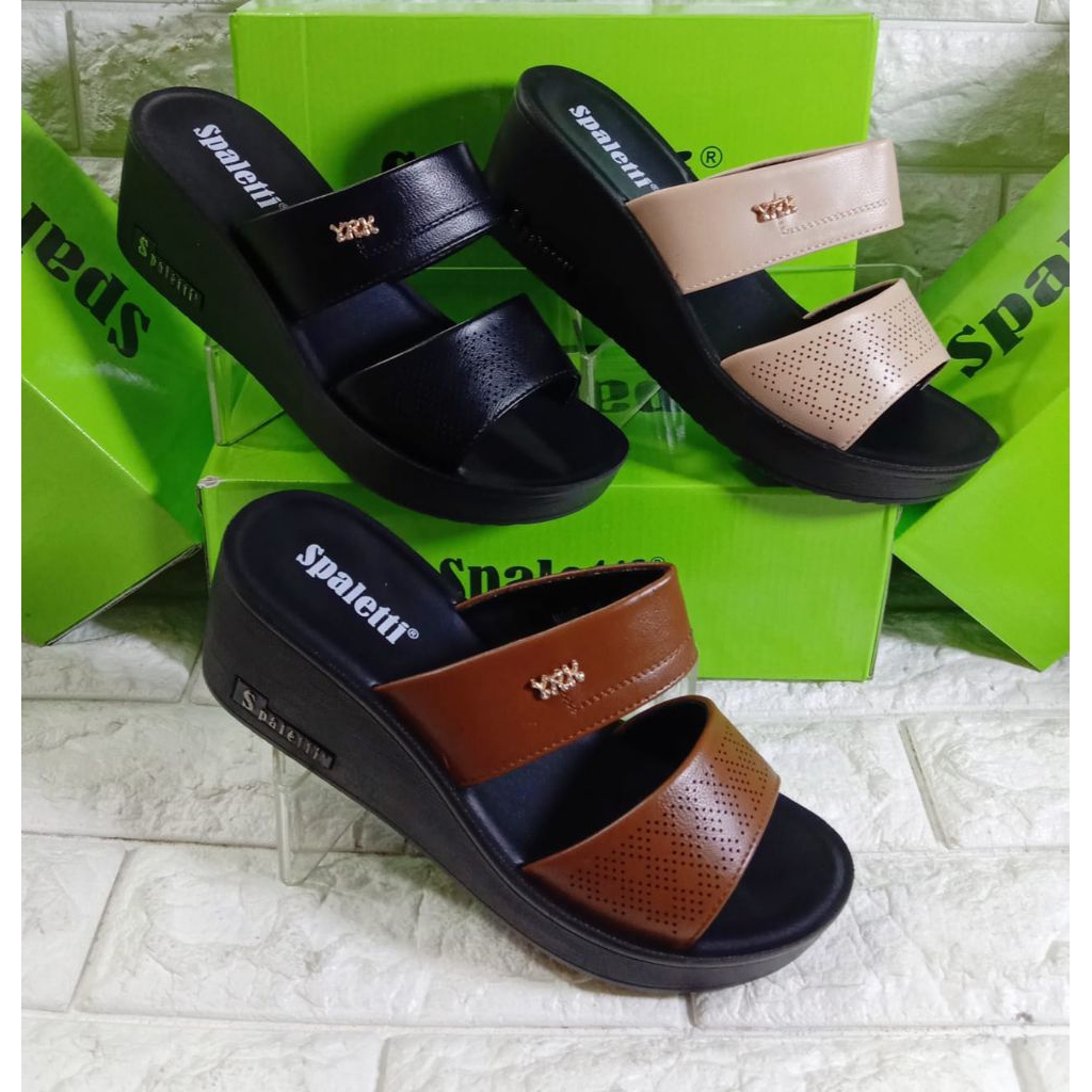 Sandal sepatu wedges import SPALETTI SPA 24-182 terbaru original