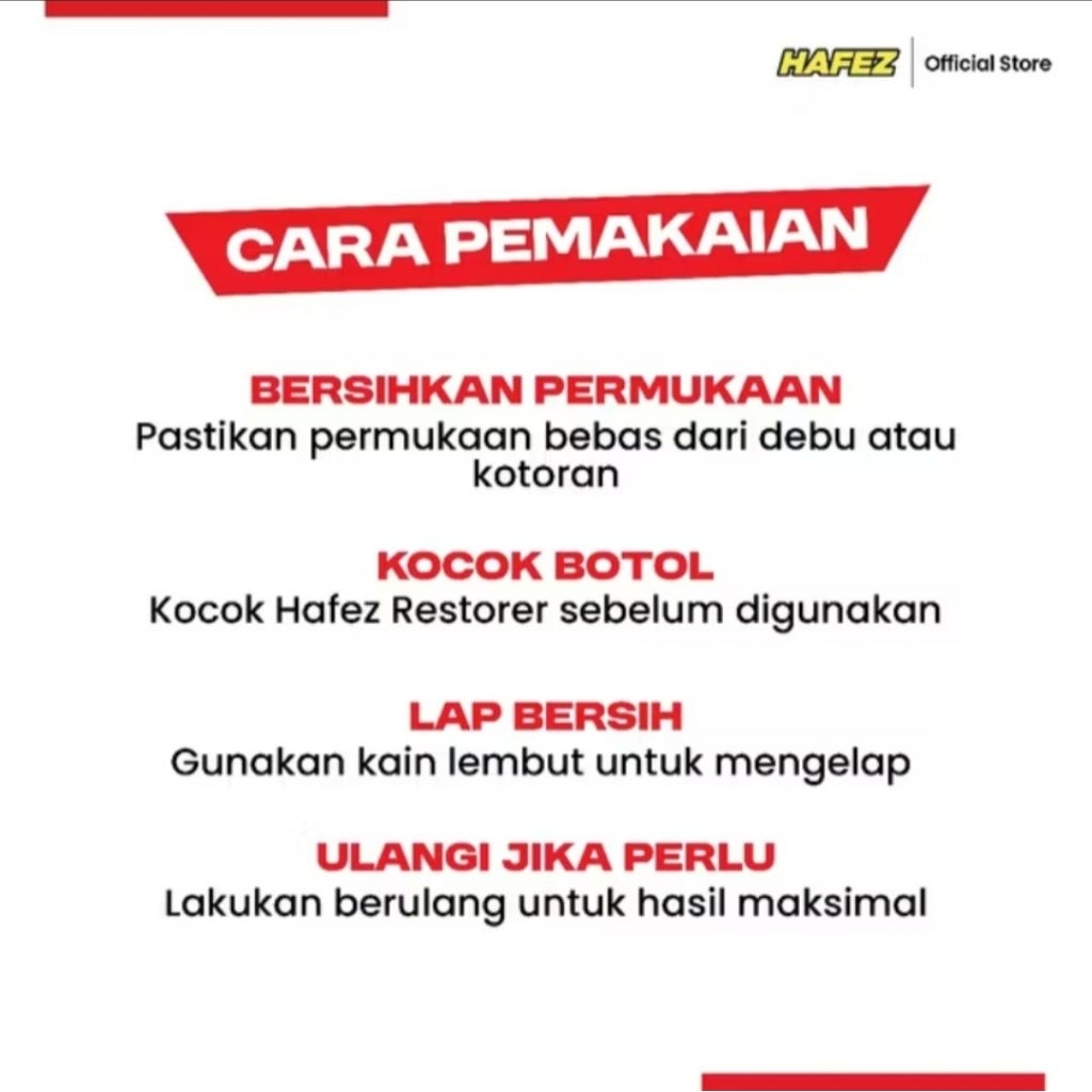 ORI100% Hafez Restorer Bundling 3Pcs - Pengkilap Dan Pelindung Body Motor Dan Mobil