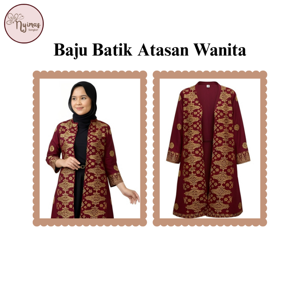 Nyimas Songket Baju Batik Atasan Wanita Jumputan Songket Modern Elegan