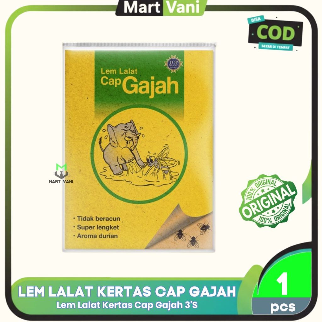 PROMO Lem Lalat Kertas 3'S - Lem Cap Gajah - Lem Lalat Kertas