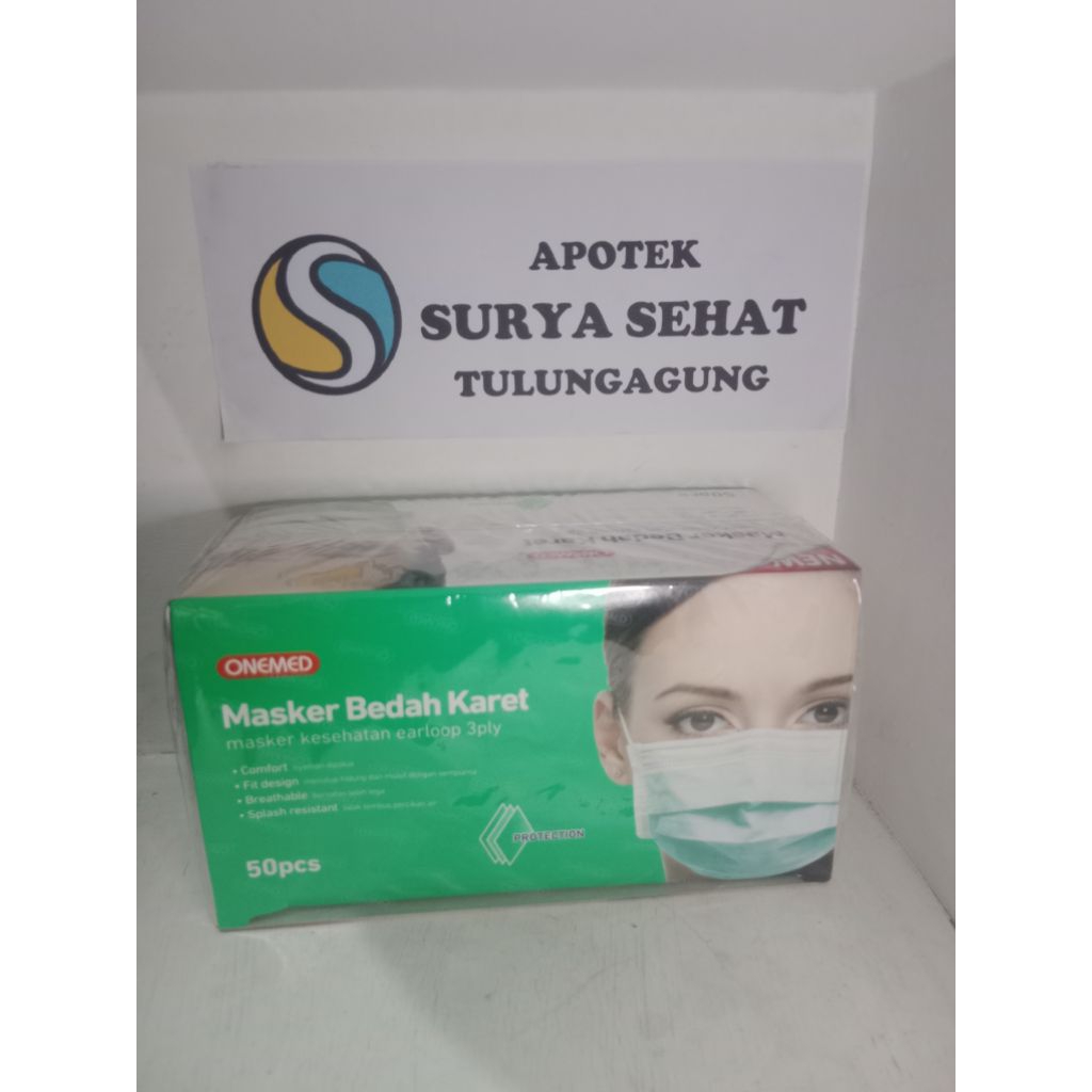 Masker bedah karet onemed isi 50 pcs